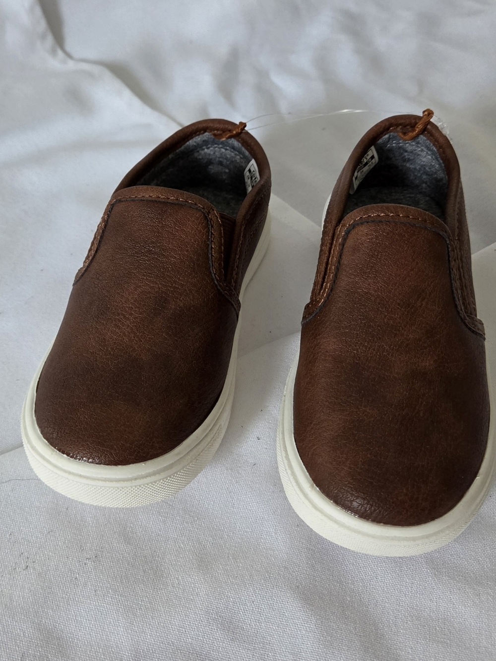 Carter's Brown Slip-On Kids Sneakers with White Sole
